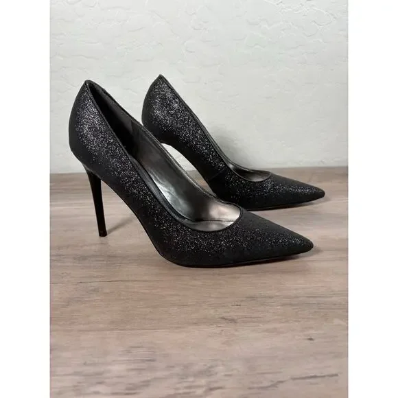 Nine West Ezra Black Glitter Women's 4" Heel Pumps Size 7.5 NWOB - Picture 1 of 7